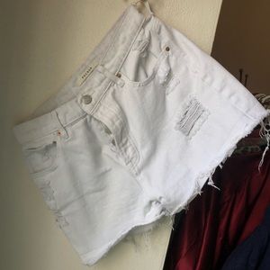 White Jean Shorts